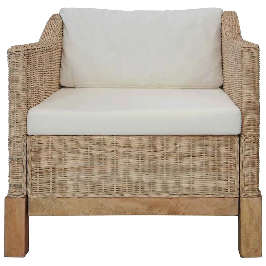 Fauteuil avec coussins Rotin naturel - 2
