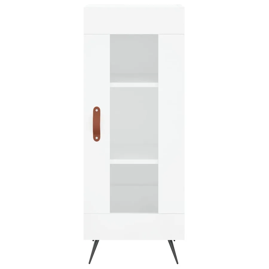 Buffet haut Blanc brillant 34,5x34x180 cm Bois d'ingénierie - 6
