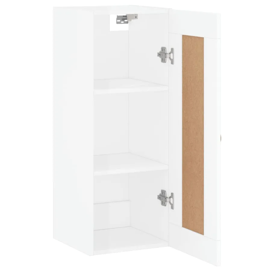 Armoire murale blanc brillant 34,5x34x90 cm bois d'ingénierie - 6