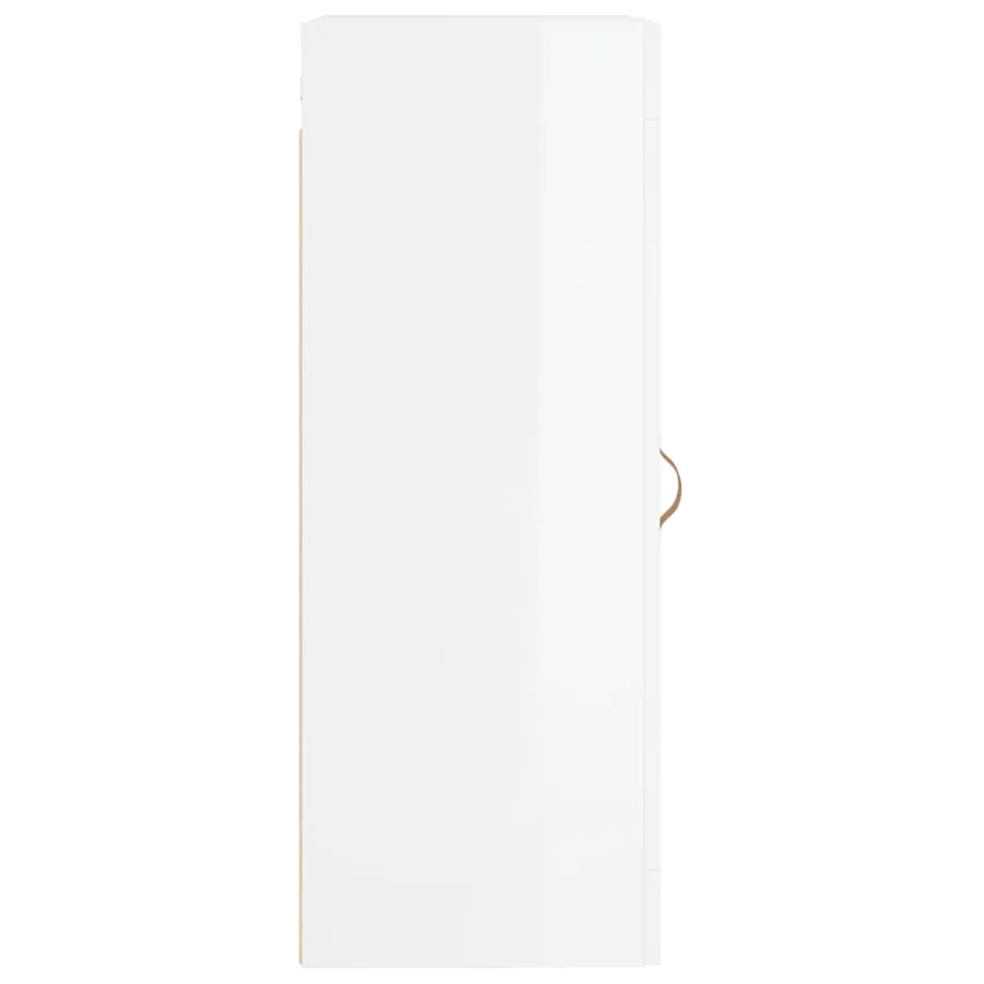 Armoire murale blanc brillant 34,5x34x90 cm bois d'ingénierie - 8