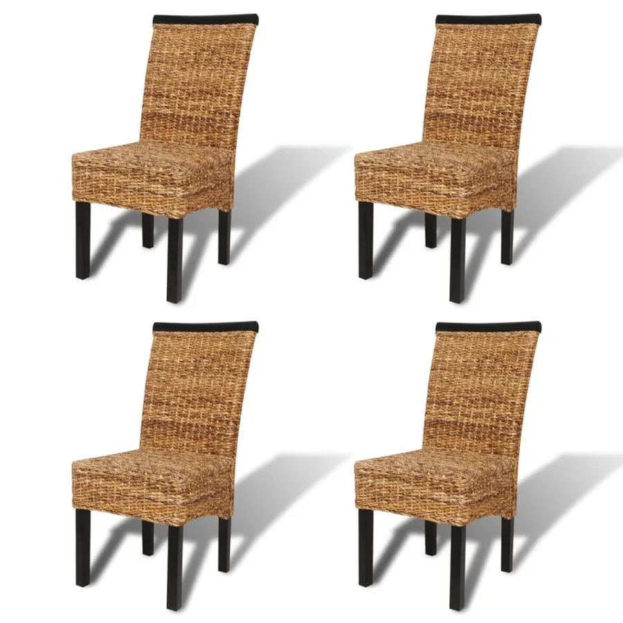 Chaises à manger lot de 4 bois solide de manguier et abaca - 2