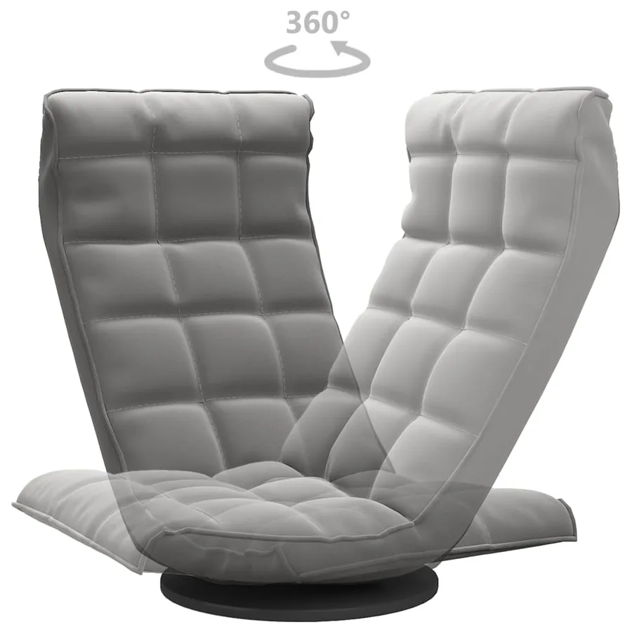 Chaise de sol pivotante Gris foncé Velours - 5