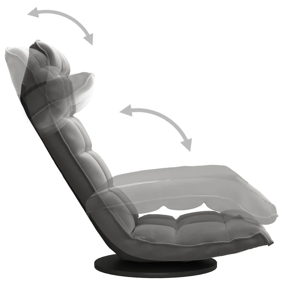 Chaise de sol pivotante Gris foncé Velours - 6