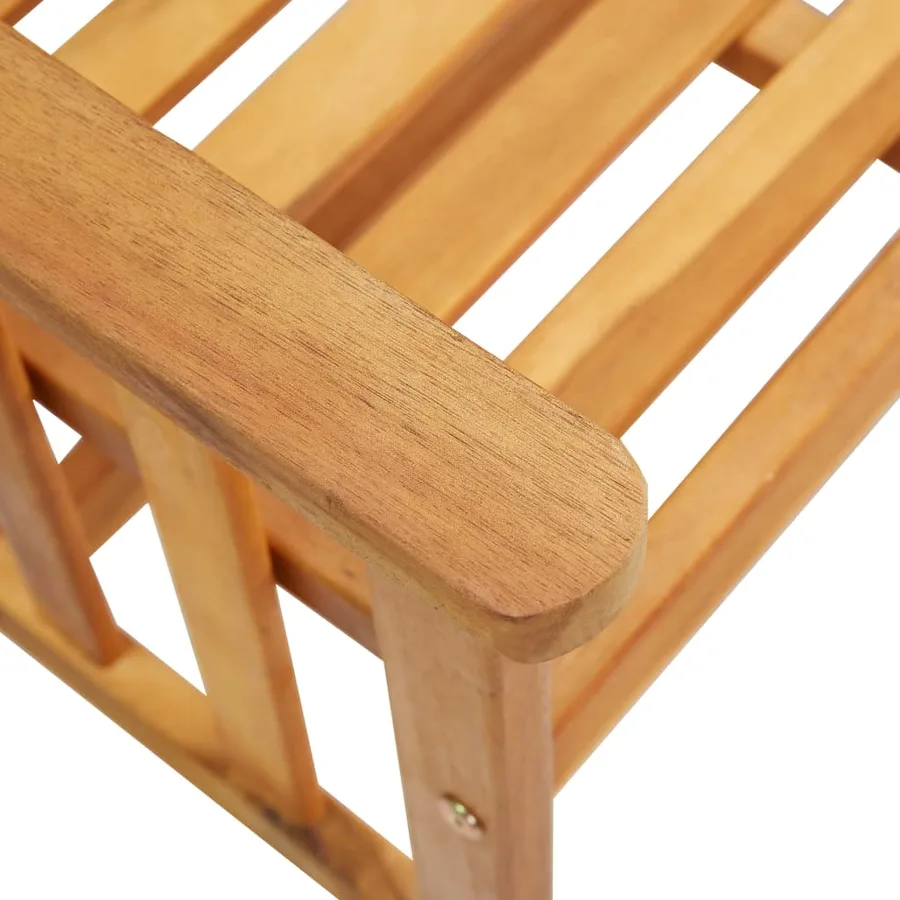 Chaises de jardin avec table à thé et coussins Acacia solide - 5