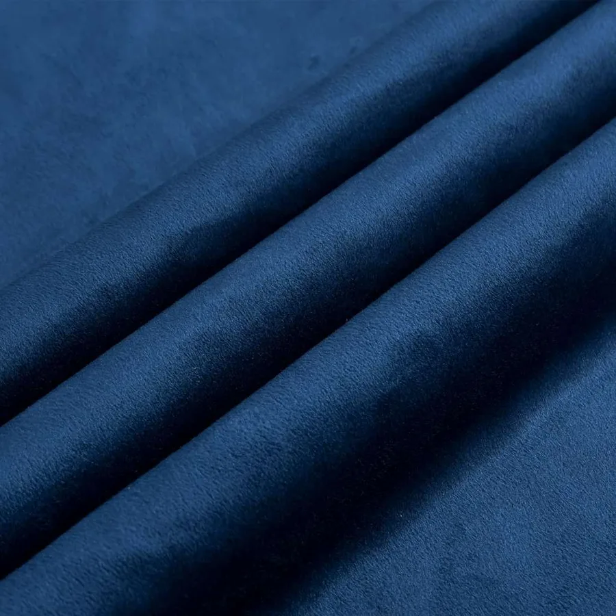 Rideau occultant et anneaux Velours Bleu foncé 290x245 cm - 5