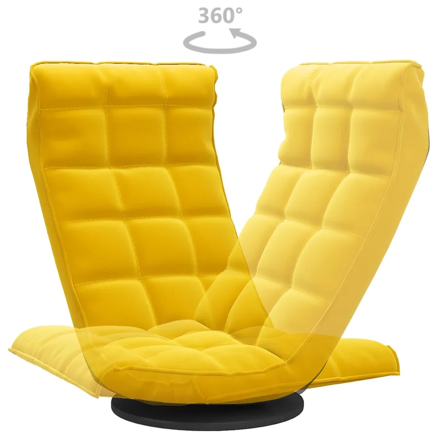 Chaise de sol pivotante Jaune Velours - 5