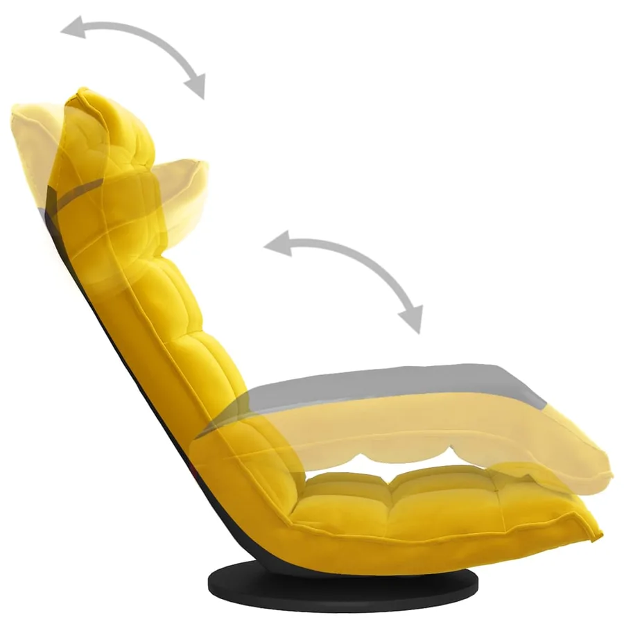 Chaise de sol pivotante Jaune Velours - 6