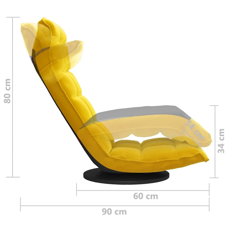 Chaise de sol pivotante Jaune Velours - 7
