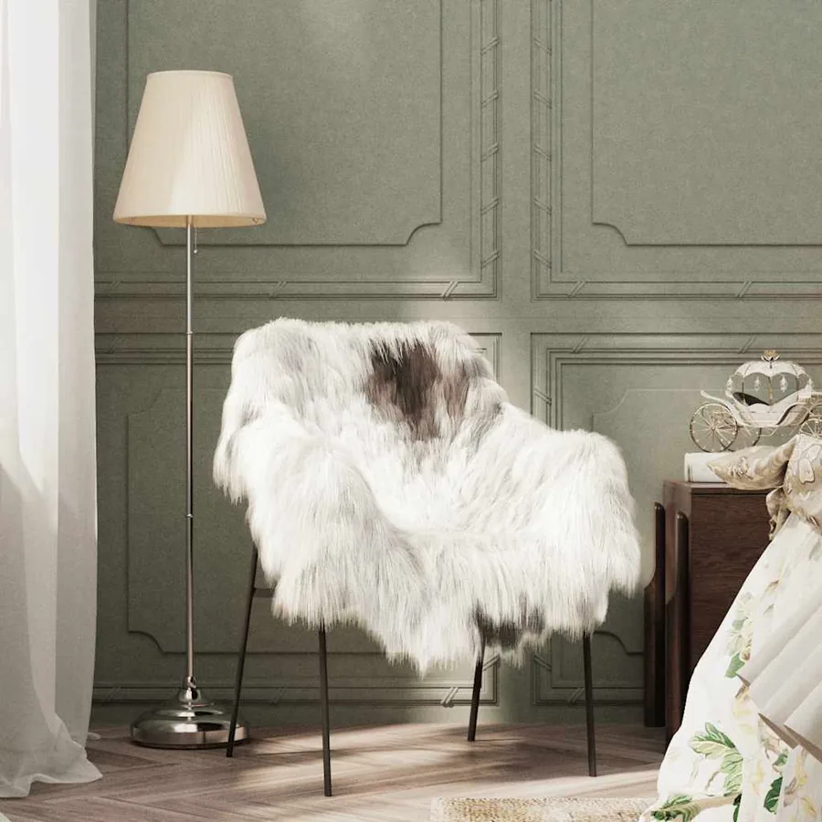 Peau de mouton Couleur mélangée (60-70)x(90-100) cm