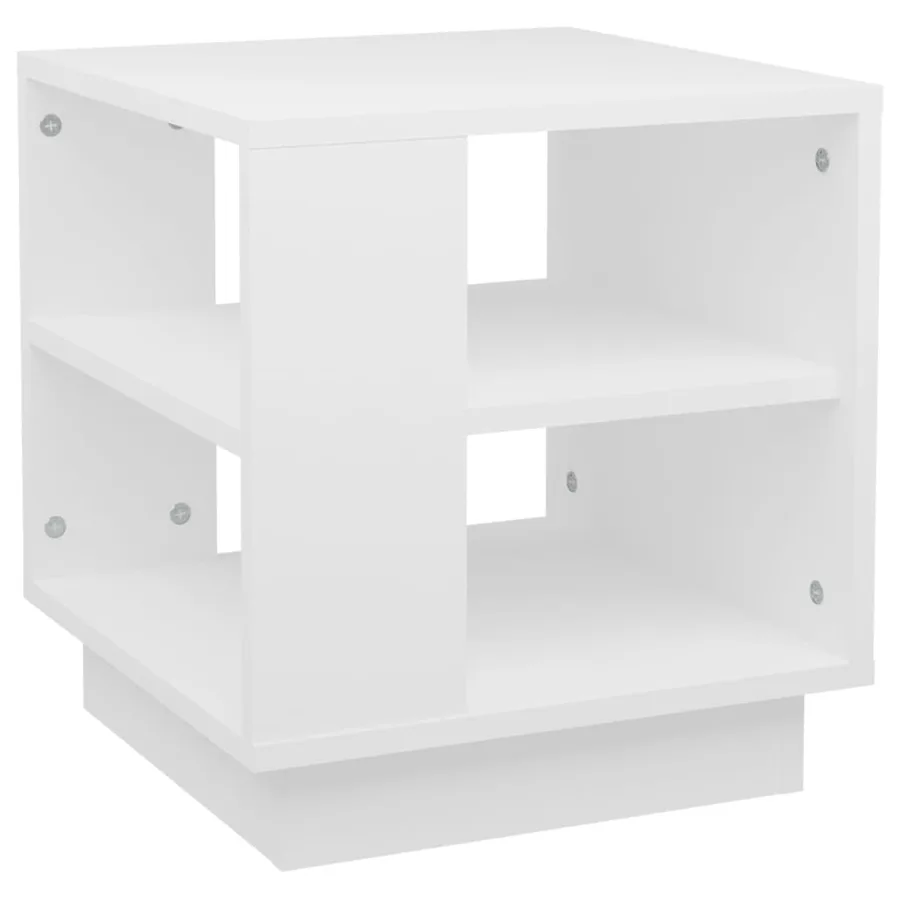 Table basse Blanc 40x40x43 cm Bois d'ingénierie - 2