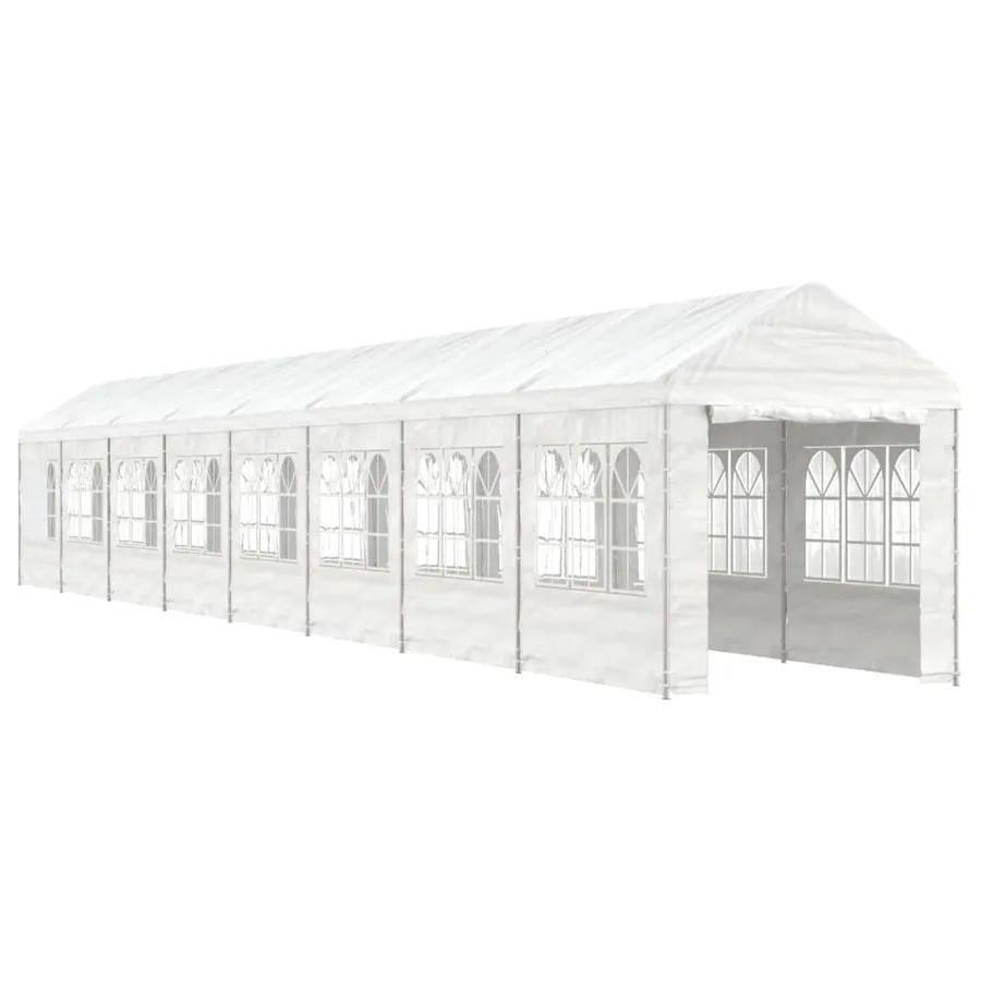 Belvédère avec toit blanc 17,84x2,28x2,69 m polyéthylène - 2