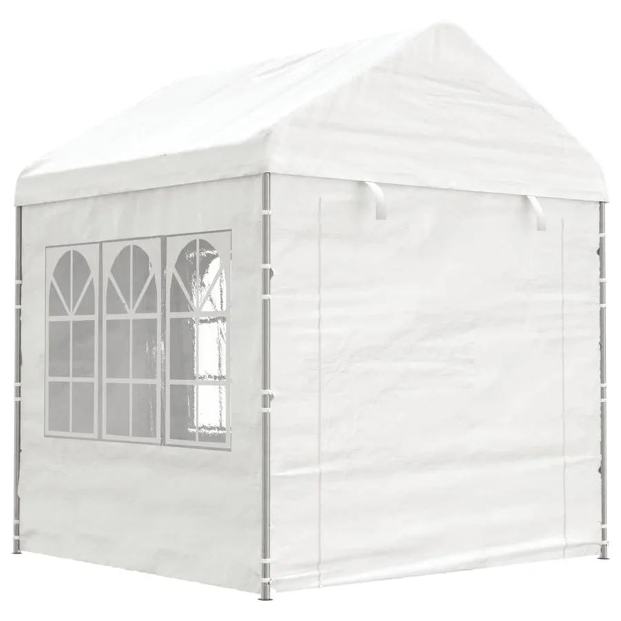Belvédère avec toit blanc 17,84x2,28x2,69 m polyéthylène - 3