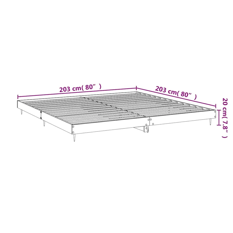 Cadre de lit sans matelas chêne sonoma 200x200 cm - 10