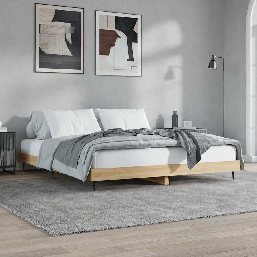 Cadre de lit sans matelas chêne sonoma 200x200 cm - 4