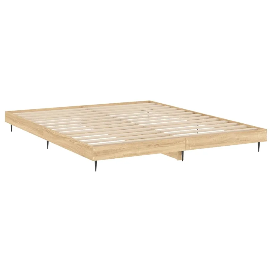 Cadre de lit sans matelas chêne sonoma 200x200 cm - 5