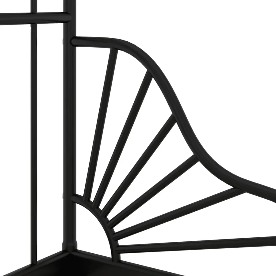 Cadre de lit extensible sans matelas Noir Métal 80x130/200 cm - 5