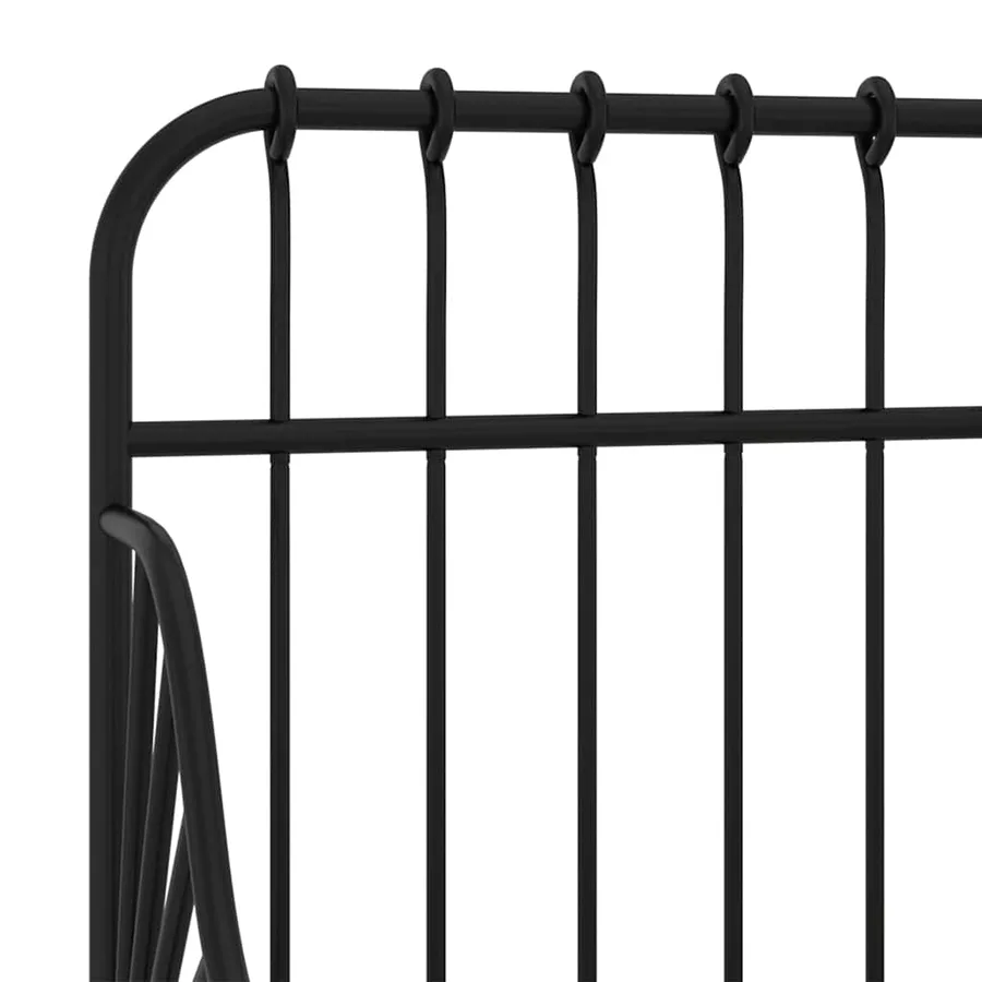 Cadre de lit extensible sans matelas Noir Métal 80x130/200 cm - 6
