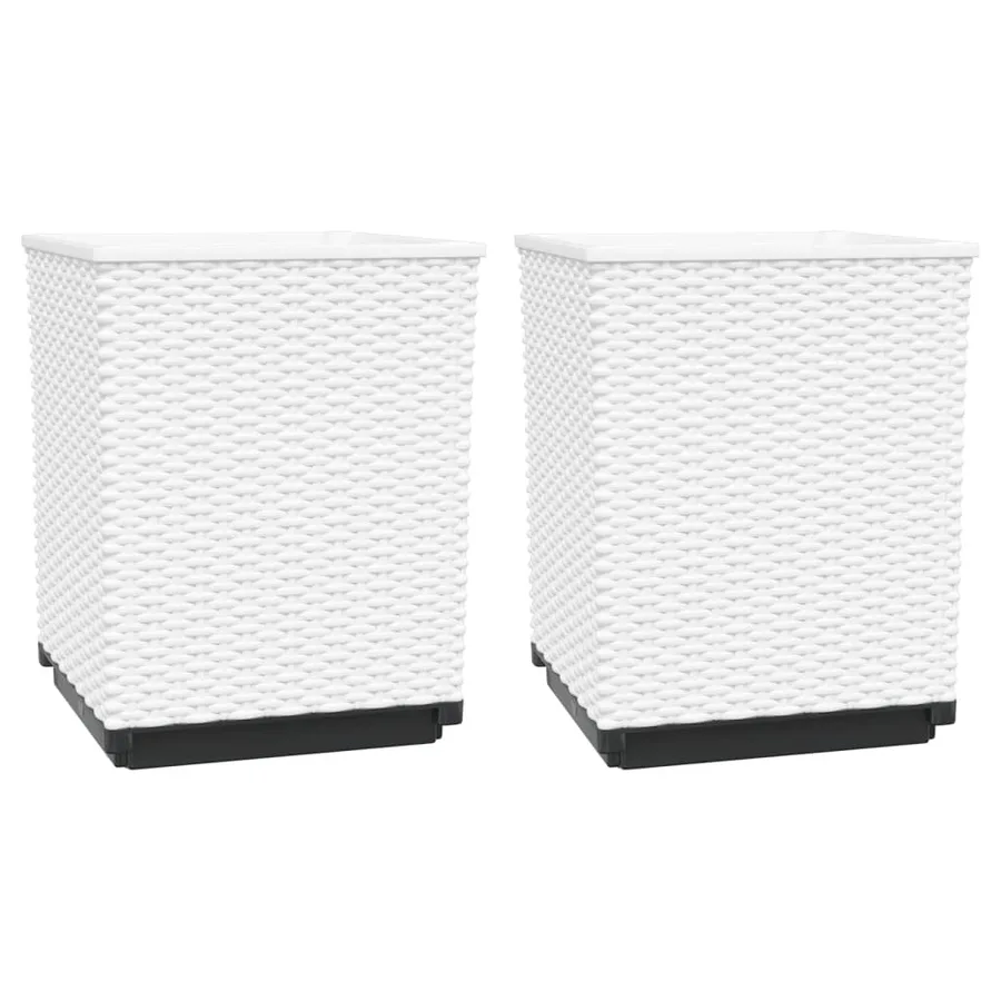 Jardinières 2 pcs blanc 30x30x37 cm polypropylène - 2