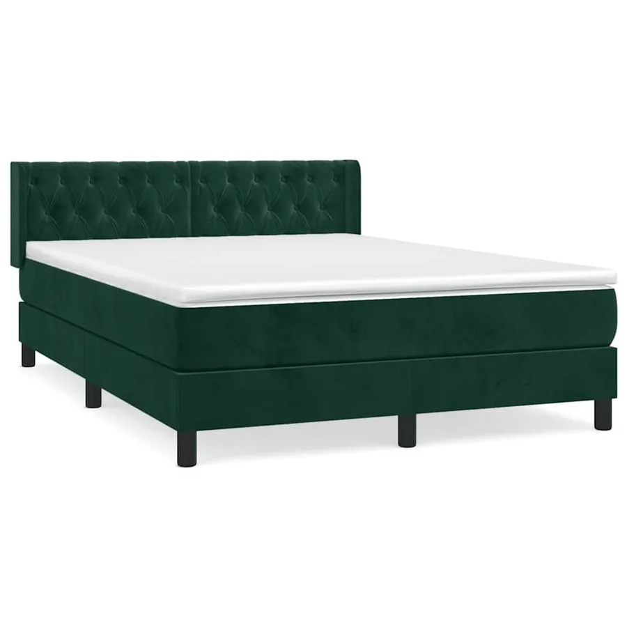 Sommier à lattes de lit et matelas Vert foncé 140x190cm Velours - 2