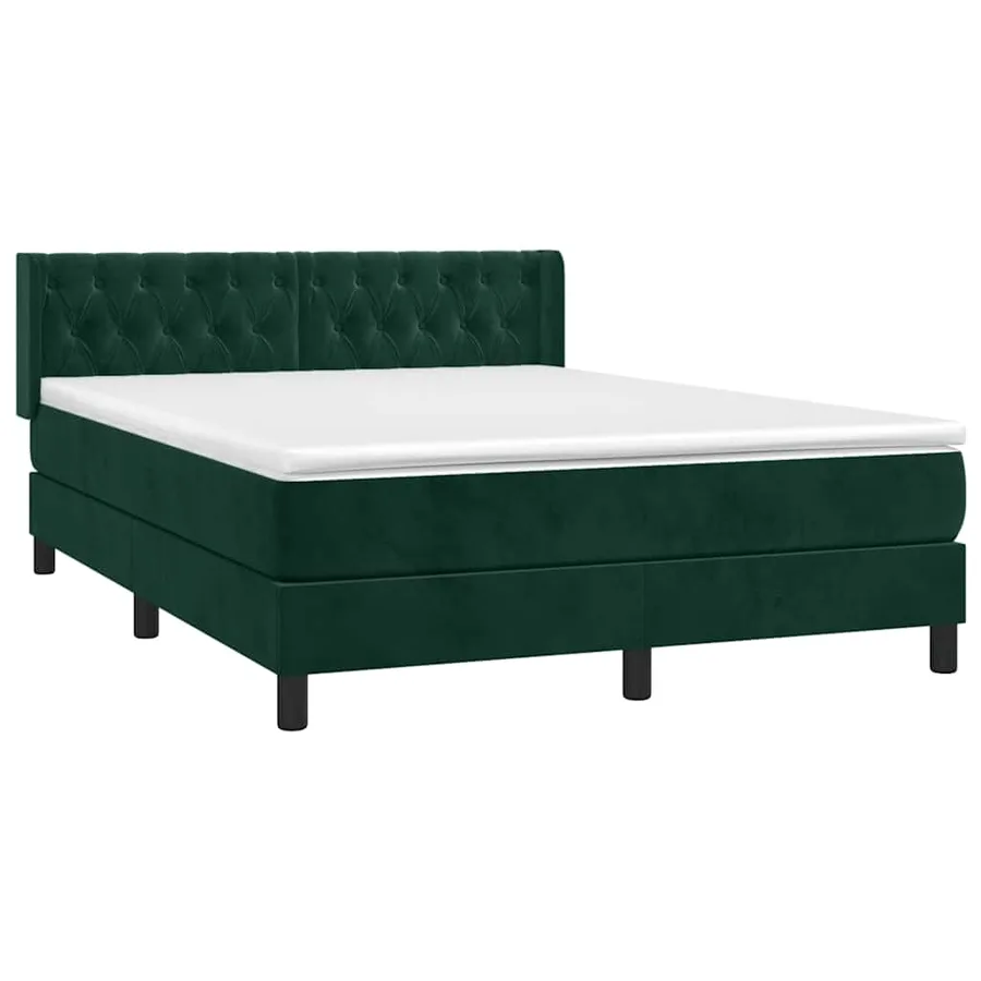 Sommier à lattes de lit et matelas Vert foncé 140x190cm Velours - 3