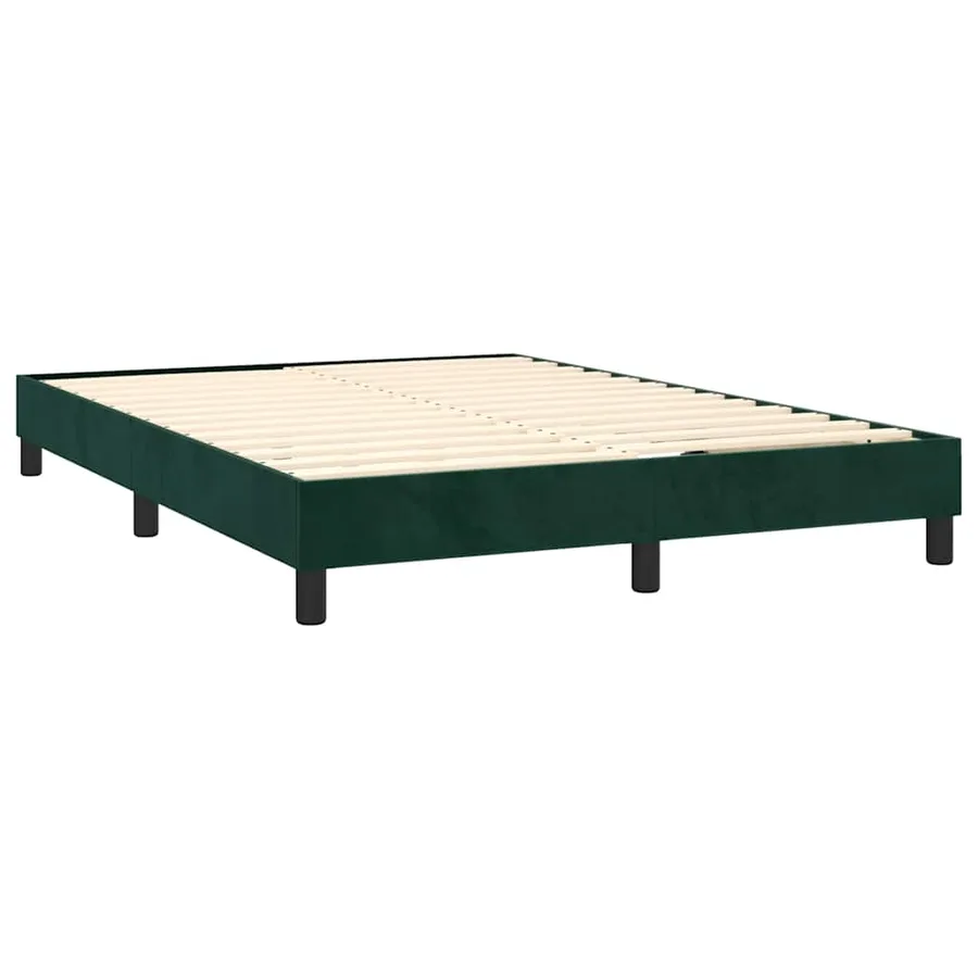 Sommier à lattes de lit et matelas Vert foncé 140x190cm Velours - 4