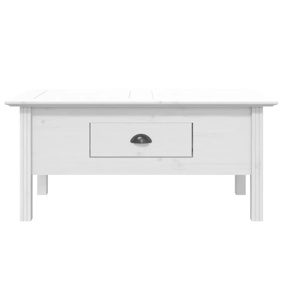 Table basse BODO blanc 100x55x46 cm bois de pin massif - 3