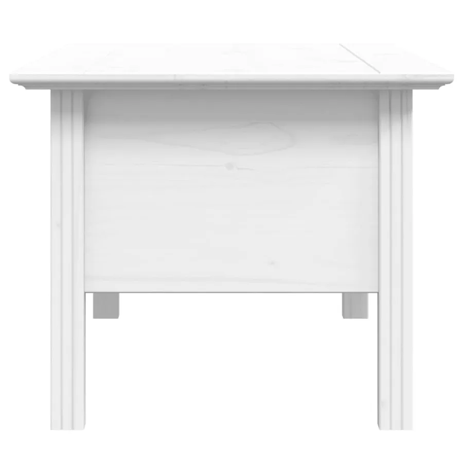 Table basse BODO blanc 100x55x46 cm bois de pin massif - 5