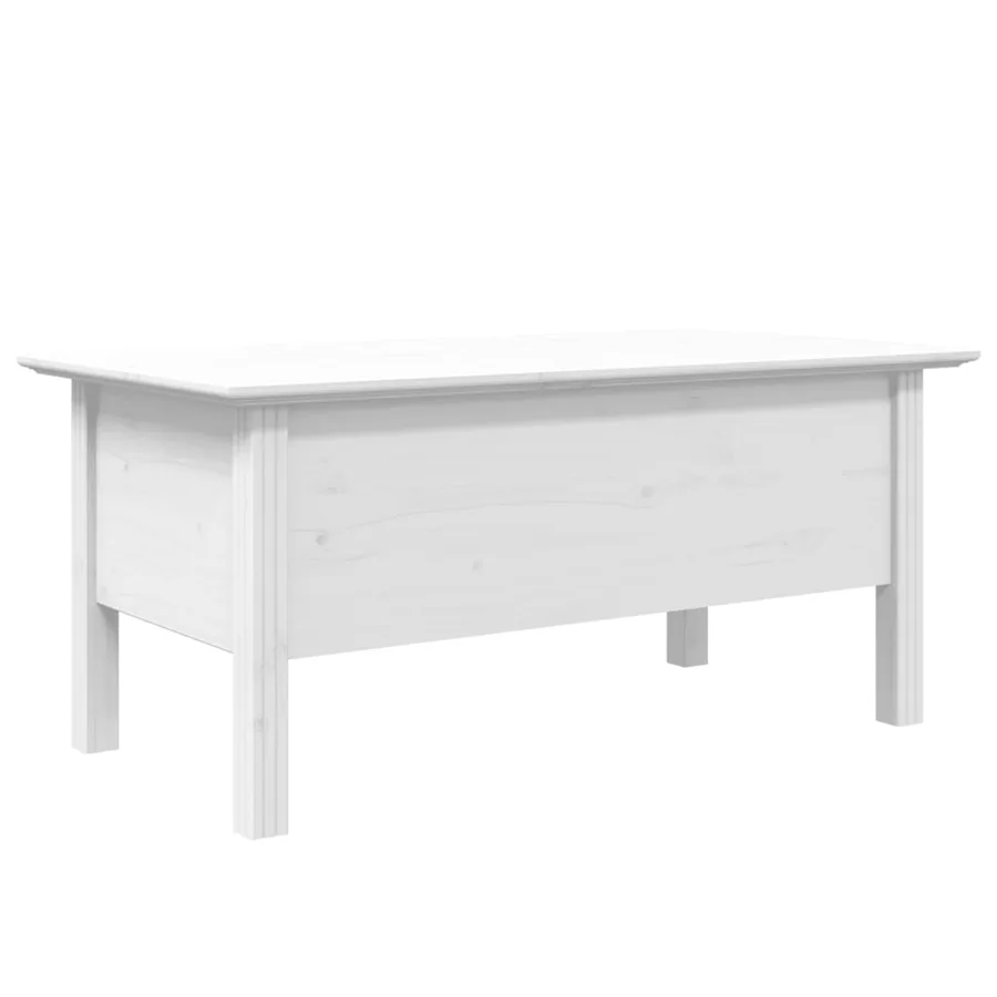Table basse BODO blanc 100x55x46 cm bois de pin massif - 6