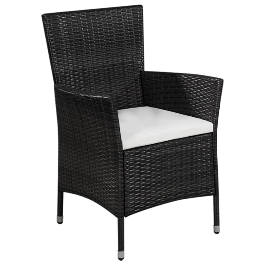 Ensemble de bistro 3 pcs Résine tressée Noir - 2