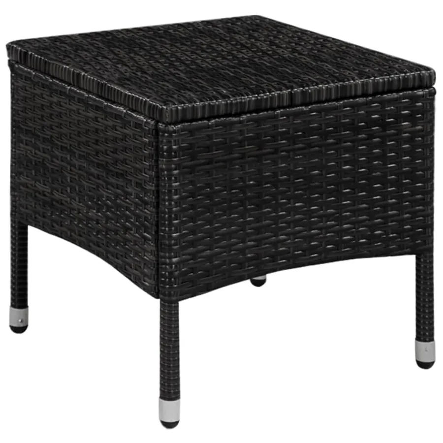 Ensemble de bistro 3 pcs Résine tressée Noir - 3