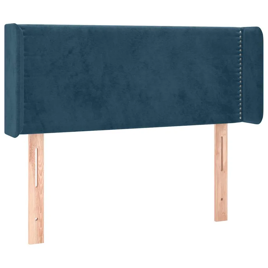 Tête de lit avec oreilles Bleu foncé 103x16x78/88 cm Velours - 2