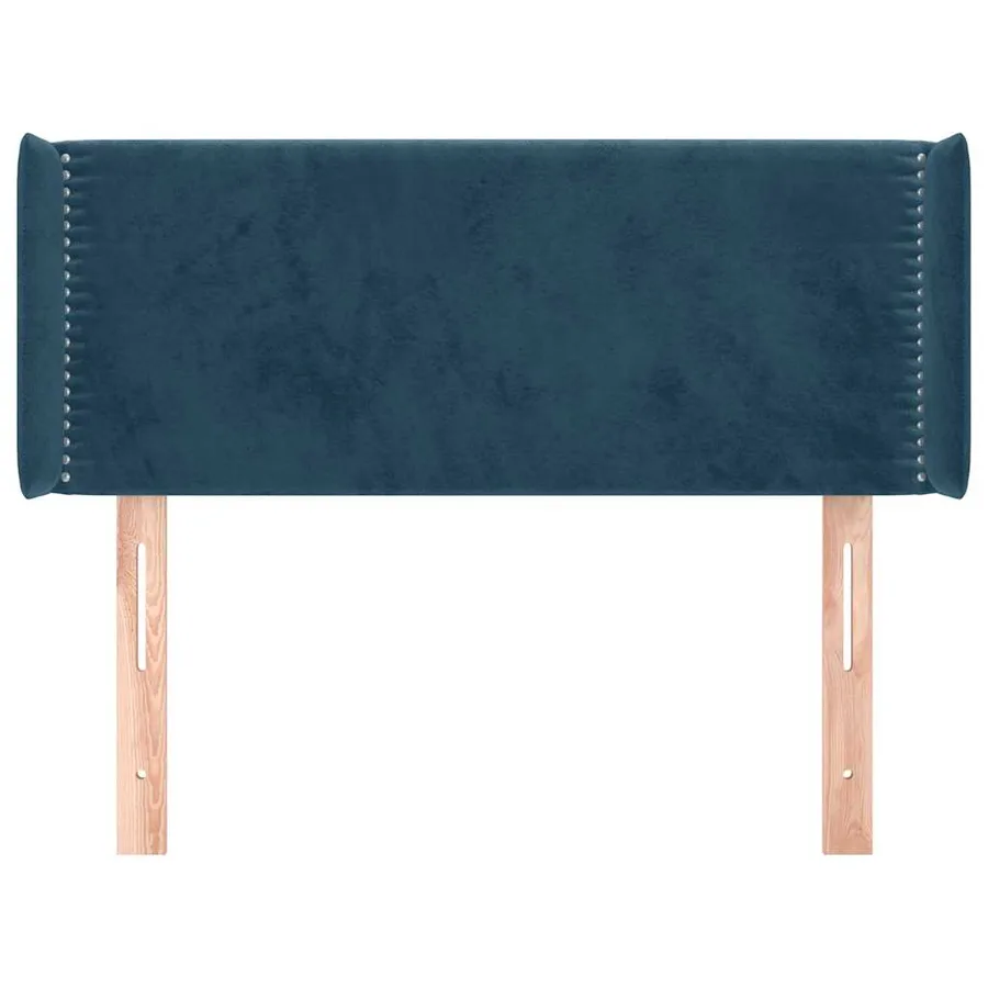 Tête de lit avec oreilles Bleu foncé 103x16x78/88 cm Velours - 3