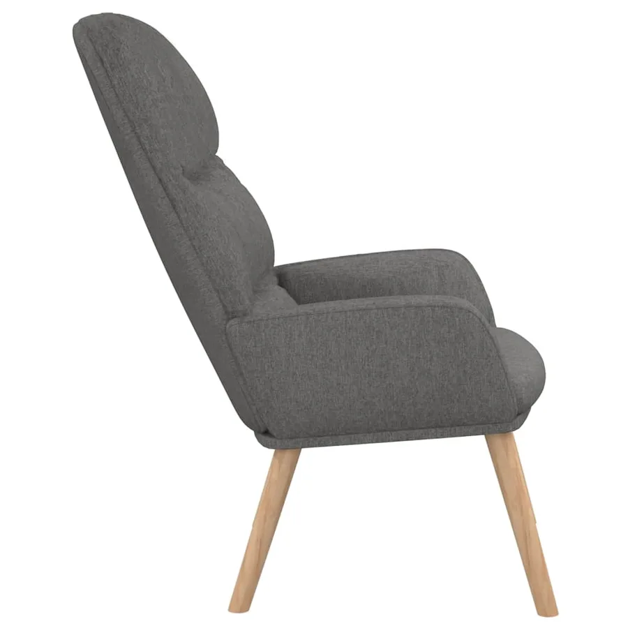 Chaise de relaxation Gris clair Tissu - 4