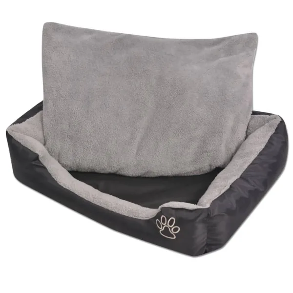 Lit pour chiens avec coussin rembourré Taille S Noir