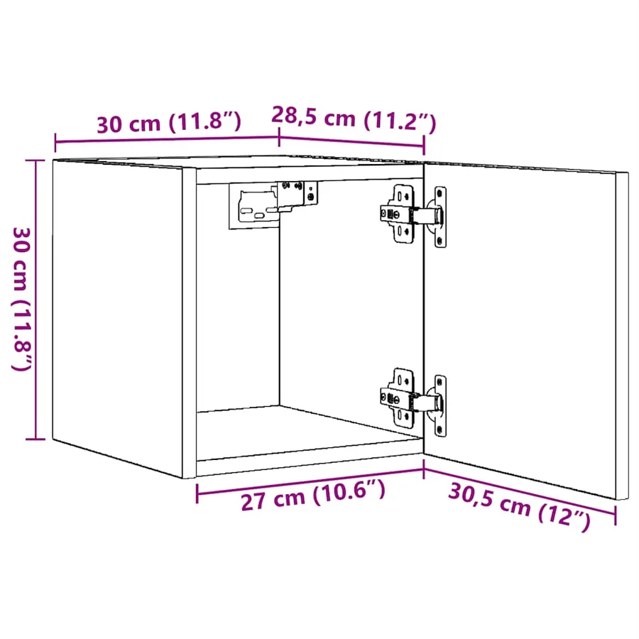 Meuble TV mural Blanc 30,5x30x30 cm - 11