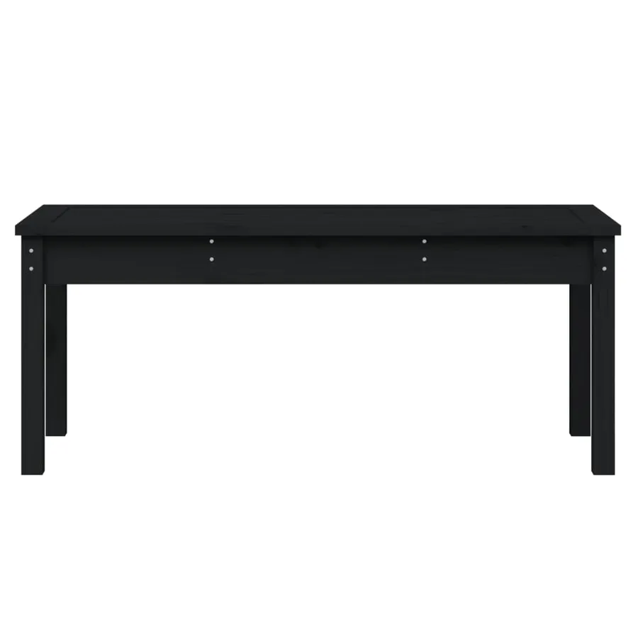 Banc de jardin noir 109x44x45 cm bois massif de pin - 4