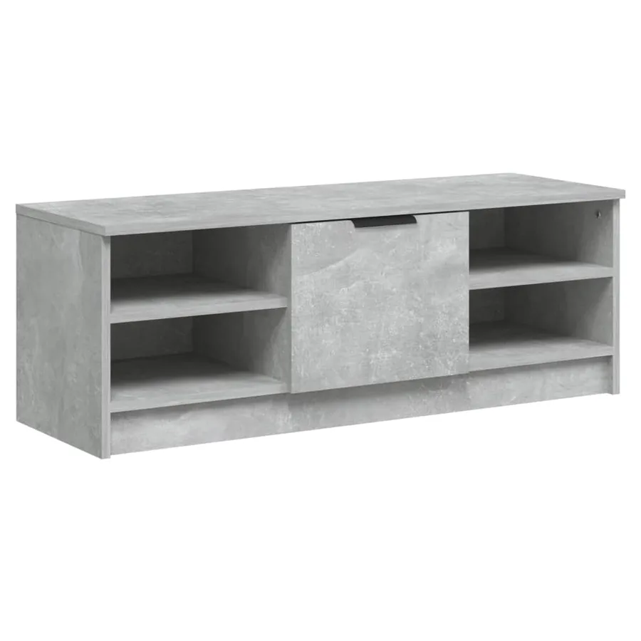 Meuble TV Gris béton 102x35,5x36,5 cm Bois d'ingénierie - 2
