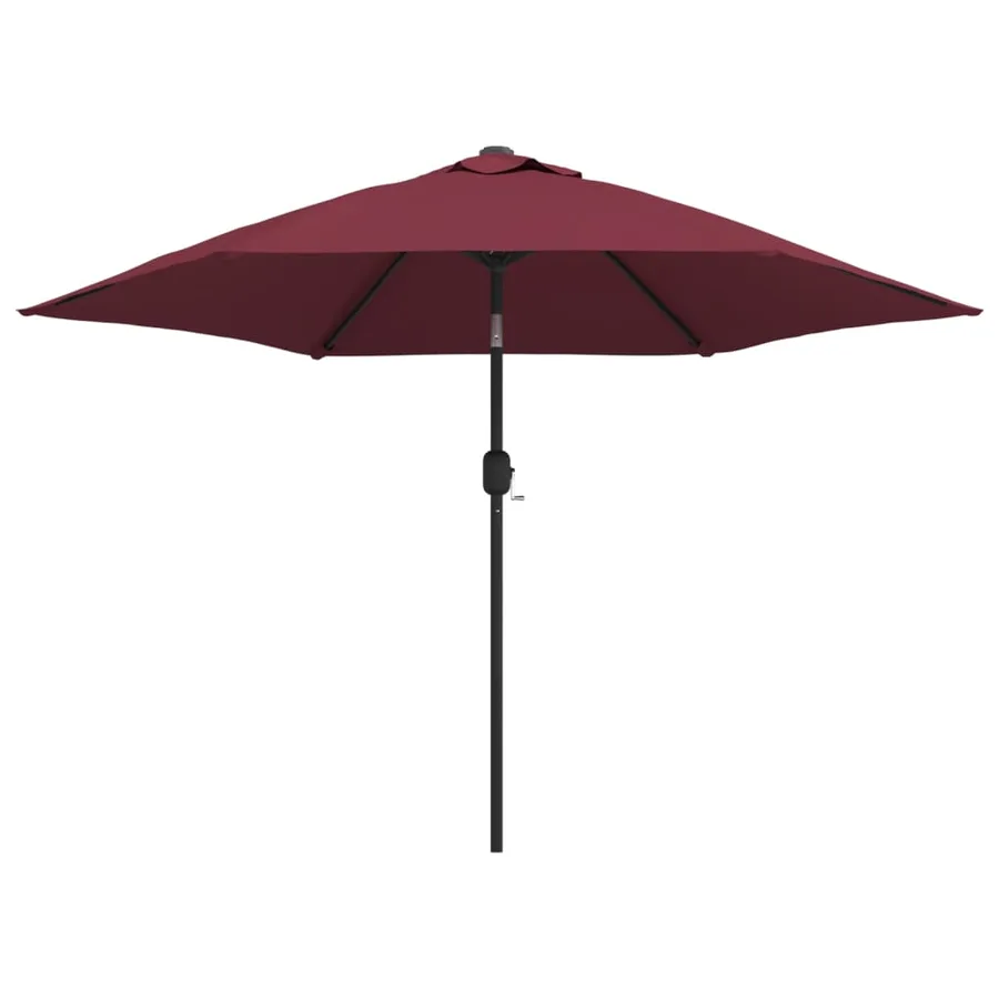 Parasol de jardin avec mât en métal rouge bordeaux 300 cm - 2