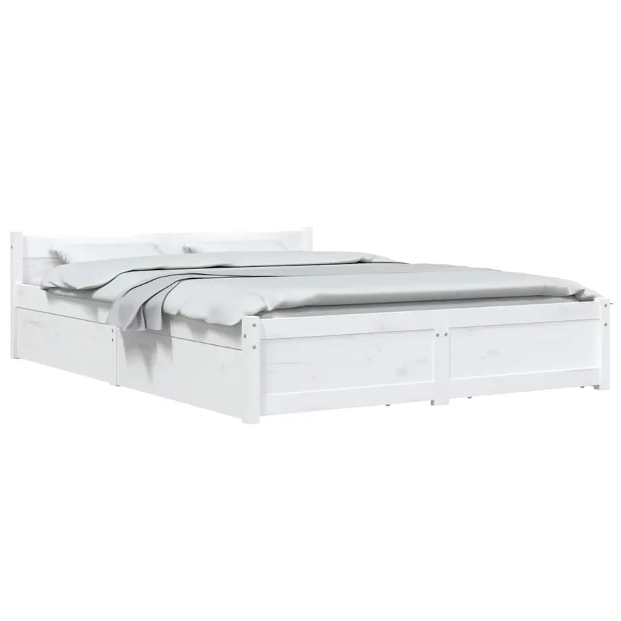 Cadre de lit sans matelas avec tiroirs blanc 120x200 cm - 3
