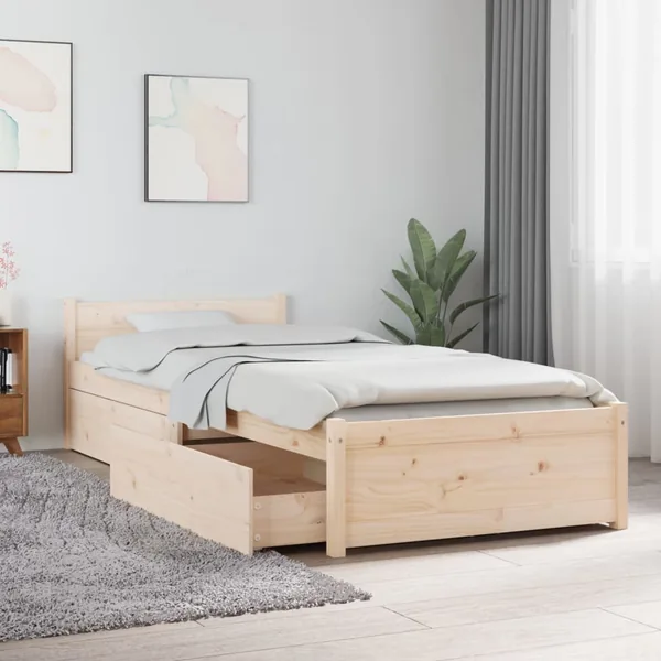 Cadre de lit sans matelas avec tiroirs