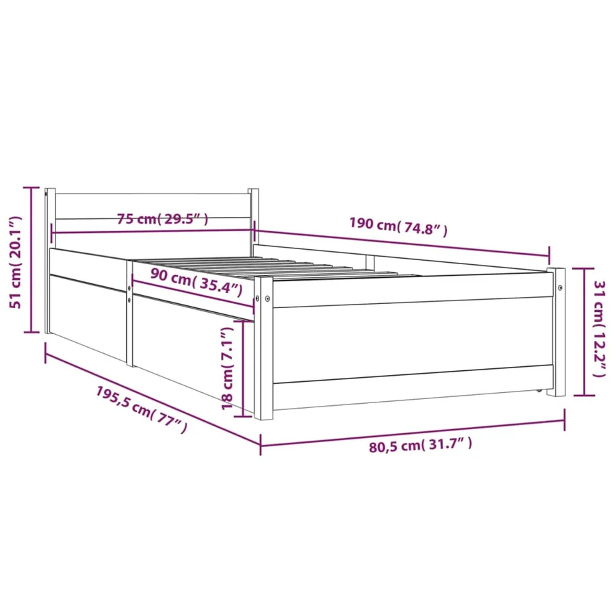 Cadre de lit sans matelas avec tiroirs - 6
