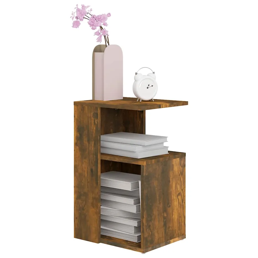 Table d'appoint Chêne fumé 36x30x56 cm Bois d'ingénierie - 5