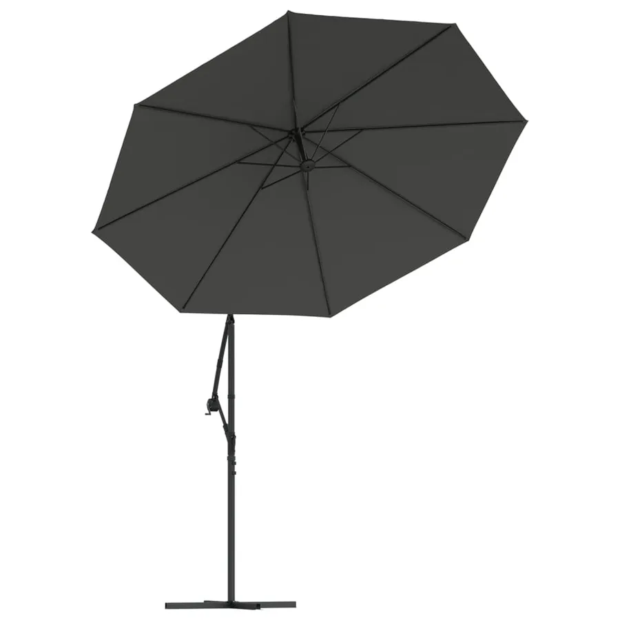 Parasol de jardin en porte-à-faux et lumières LED mât en acier - 5