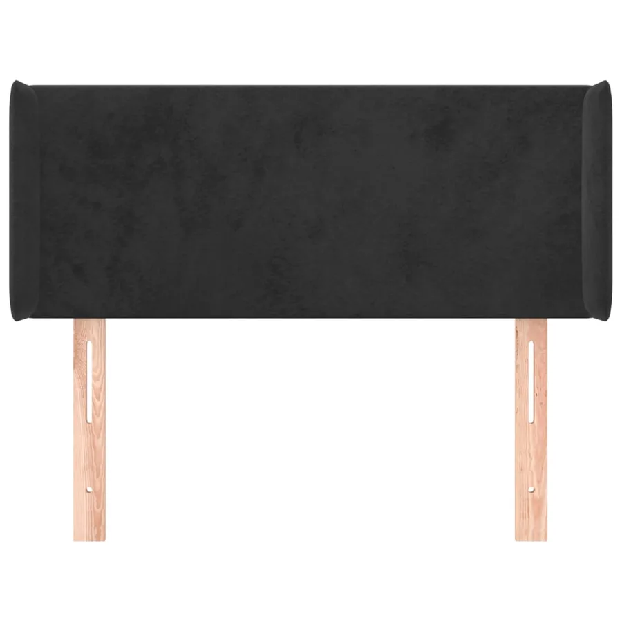Tête de lit avec oreilles Noir 103x16x78/88 cm Velours - 3