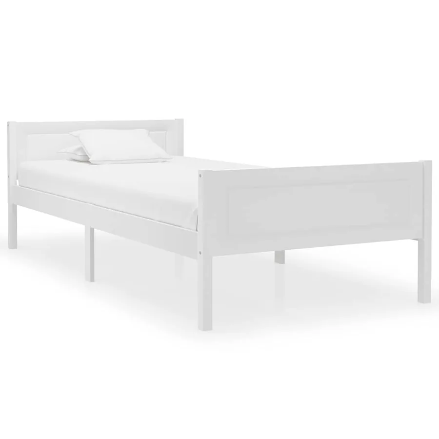 Cadre de lit sans matelas en pin massif blanc 90x200 cm