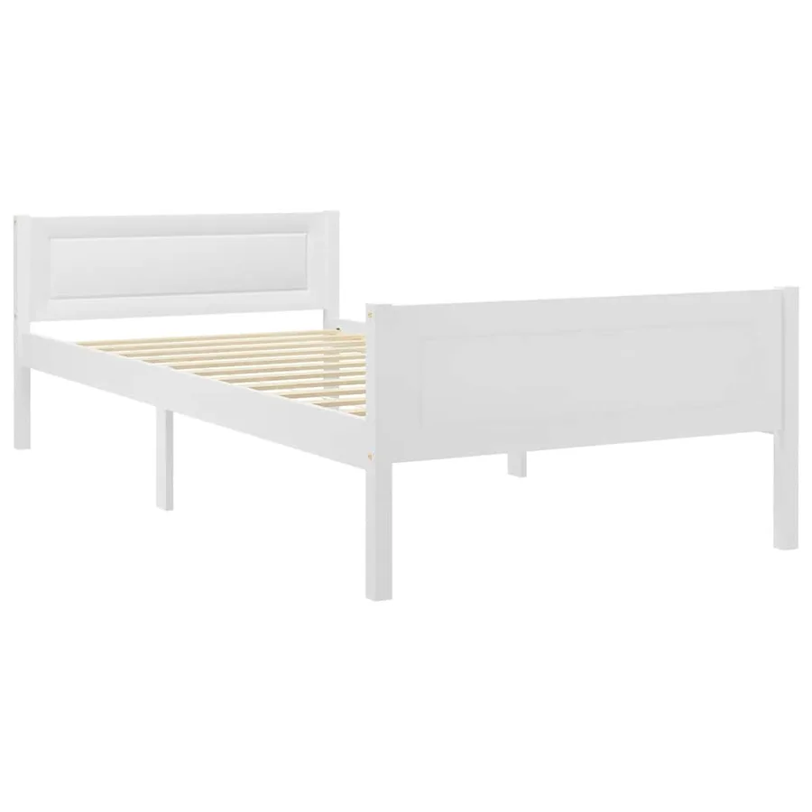 Cadre de lit sans matelas en pin massif blanc 90x200 cm - 2