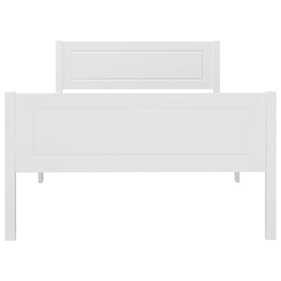 Cadre de lit sans matelas en pin massif blanc 90x200 cm - 3