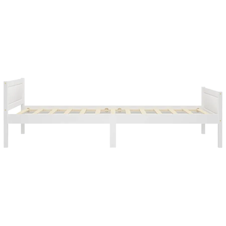 Cadre de lit sans matelas en pin massif blanc 90x200 cm - 4