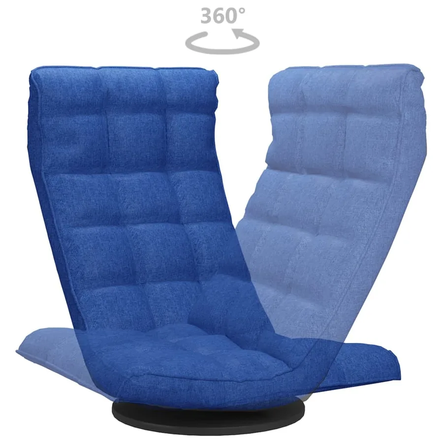 Chaise de sol pivotante Bleu Tissu - 5