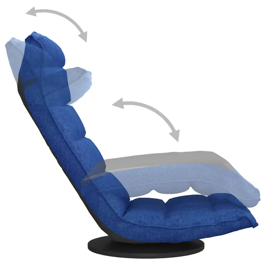 Chaise de sol pivotante Bleu Tissu - 6